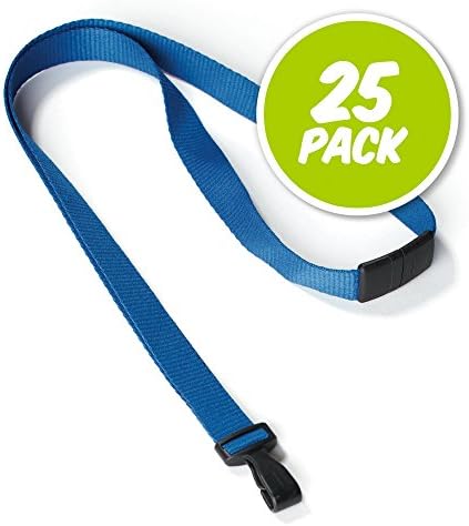 Antimicrobial Blank Lanyards - Blue - Healthcare, Hospital, Doctor and Nurse Lanyards - 3/4" Width and 35" Length 25 Pack