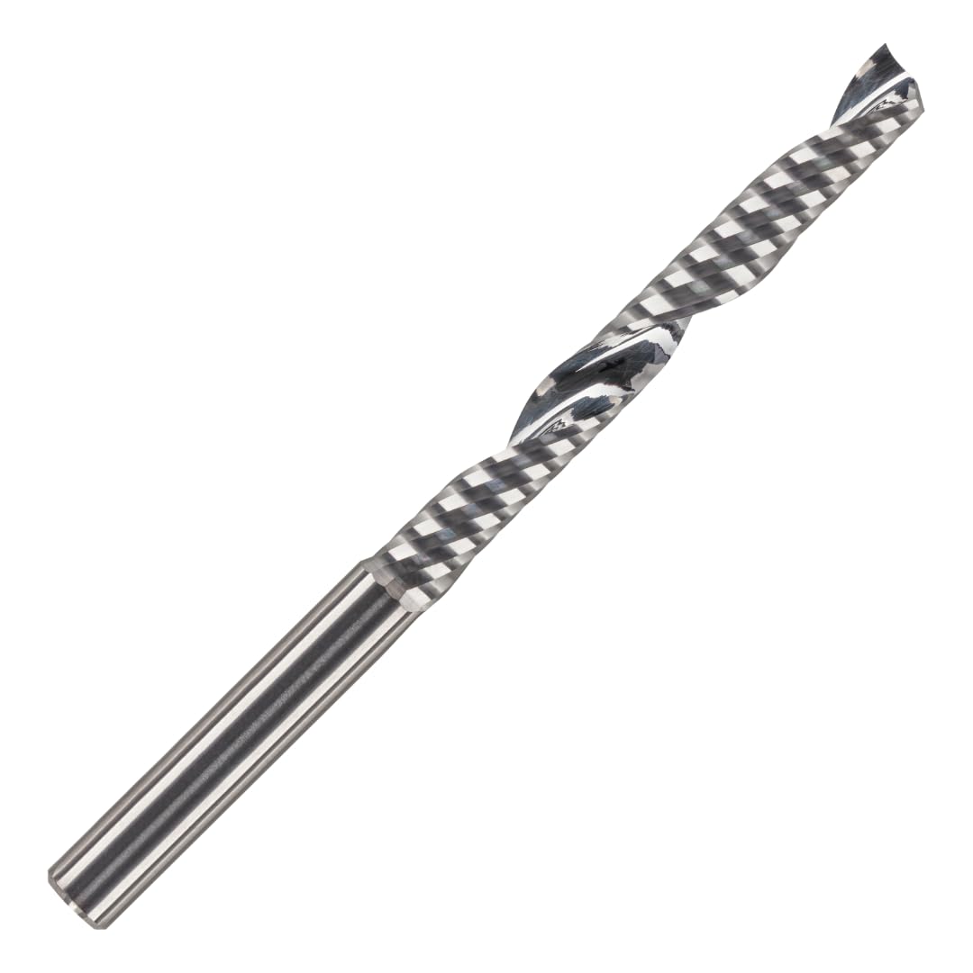 Rennie Tools 6mm x 52mm Flute x 1/4" Shank Solid Carbide Single Flute Spiral Router Cutter Bit End Mill for ACM, Aluminium, PVC, Acrylic and Hard Woods. 6mm Router Bit