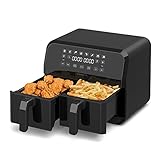 CROWNFUL 8 Quart 8 in 1 Dual Basket Air Fryer with