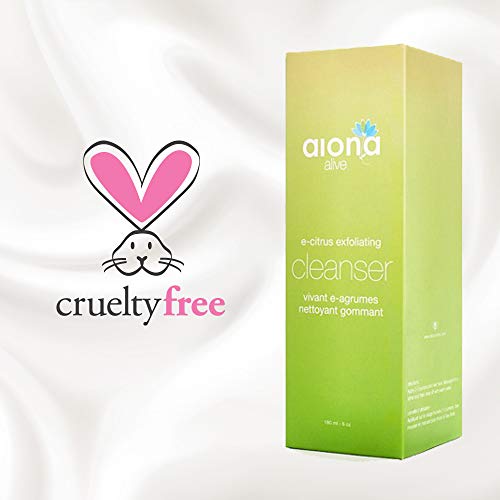 Aiona Alive E-Citrus Exfoliating Cleanser, Anti-Bacterial, Anti Acne Vitamin Face Wash and Makeup Remover Cleanser, 100% Natural Pore Cleanser for Men & Women, 6oz/180ml
