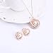 Milue Women Jewelry Set Gorgeous Rhinestone Faux Pearl Pendant Necklace Stud Earrings