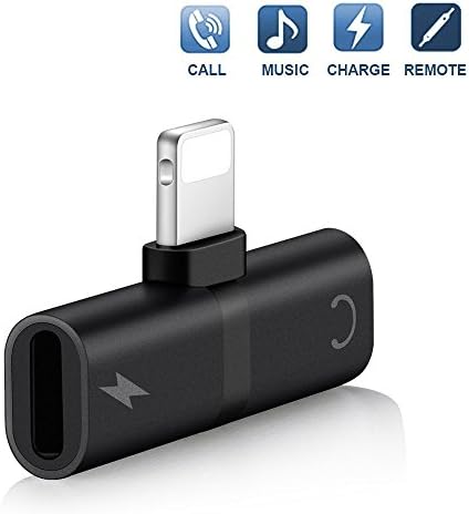 KHTONE iPhone Lightning Cable Adapter &amp; Splitter, for iPhone 7/7Plus/8/8Plus/iPhone X iPad, to Charge and listen to music AUX Headphone Music at the Same Time