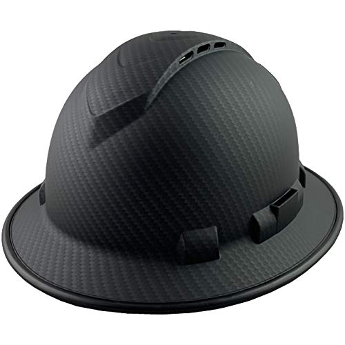 Ridgeline Vented Full Brim Patterned Hardhat with Protective Edge with 6 Point Suspension - Matte Black Graphite Pattern