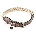 Embark Pets Zion Dog Rope Collar (Extra Small/Small, Beige)