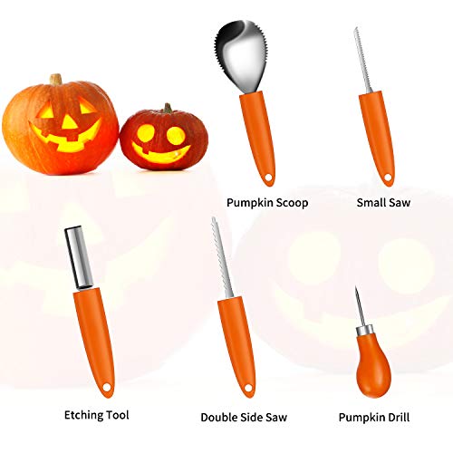 Pumpkin Carving Kit Tools Halloween, Weibus 12PCS Upgrade Professional Heavy Duty Stainless Steel Pumpkin Carving Kit Set for Halloween Decorations,with Zipper Bag