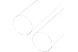 Rebower 8" Clear Plastic Rigid Pipe 76mm x 80mm(3" x 3.125") Acrylic Tube Round Polycarbonate Tubing, [for Plumbing, Hydrauli