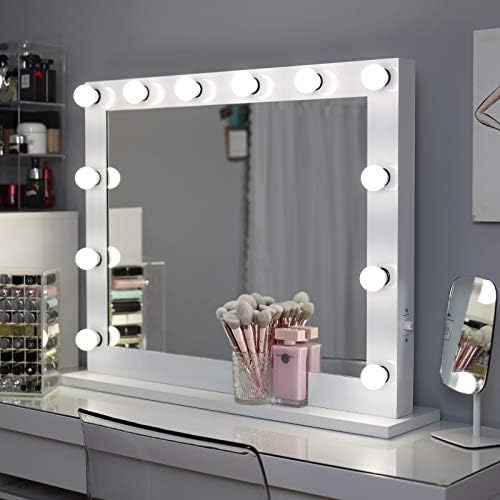 MissMii Hollywood Makeup Vanity Mirror with Lights,31.5 x 25.5 Dimmable