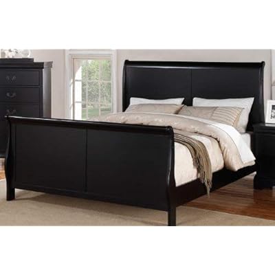 Buy Poundex Louis Phillipe Bedroom Set Featuring French Style Sleigh Platform Bed And Matching Nightstand Dresser Mirror Chest Queen Black Online In Turkey B00hg4u9mm