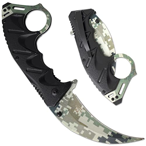 Snake Eye Tactical Everyday Carry Karambit Style Folding Pocket Knife