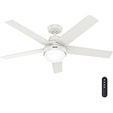 Hunter Fan 52 inch Casual Fresh White Indoor Ceiling Fan with LED Light Kit and Remote Control (Renewed)