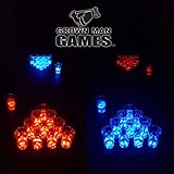 Grown Man Games Glow in The Dark Beer Pong Set - LED Beer Pong Cups and Glow-in-The-Dark Balls - 14 Cups and 2 Ping Pong Balls - Beer Pong Party Cup Set (14 Cups)