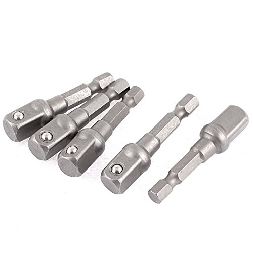 Click Here to See More Images uxcell 3/8 Inch Square Driver Hex Drill Bit Socket Extension Bar Adapter 5pcs
