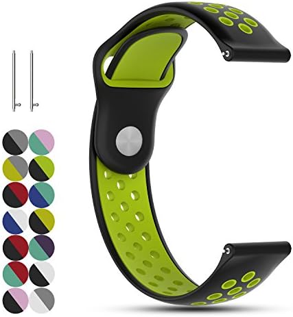 Feskio 20mm Quick Release Replacement Soft Silicone Watch Strap Wrist Band Bracelet for Samsung Gear Sport/S2 classic/Vivoactive3/ Vivomove HR/Huawei Watch 2 pro