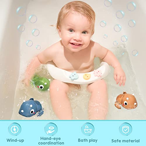 Dinosaur Bath Toys 3 Pack Floating Wind Up Swimming Bath Toys for Baby