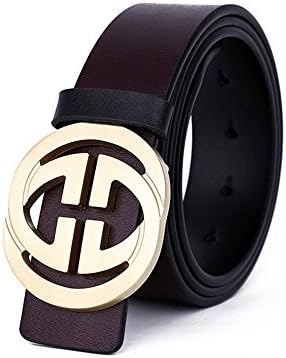 XiaoStone Men's Classic Big GG Buckle Real Leather Belt For Jeans