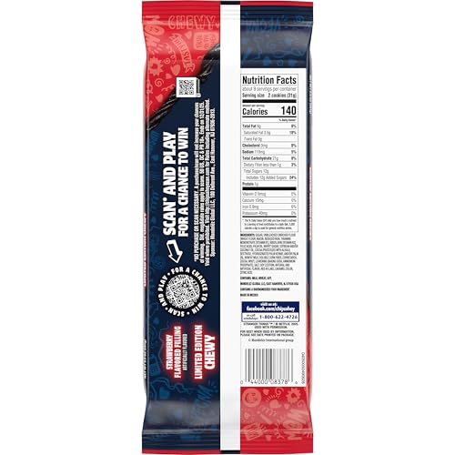 CHIPS AHOY! STRANGER THINGS CHEWY CHOCOLATEY STRAWBERRY-FLAVORED FILLED SOFT COOKIES, LIMITED EDITION, 9.9 OZ