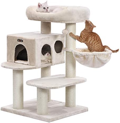 cat tower with basket