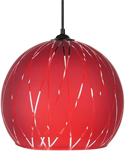Tosel 15045 clô Hanging Light Glass Hand-Blown 300 x 900 mm, red, 300 x 900 mm [Energy Class A++]