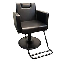 DevLon NorthWest Black Reclining Salon Chair Hydraulic Barber Chair Styling Salon Work Station Shampoo (Barber Chair)