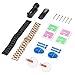 Valkit Compatible Galaxy Watch (46mm) Bands, 2 Pack 22mm Solid Stainless Steel Bands Metal Watch Strap Bracelet + Tempered Glass Protectors Replacement for Samsung Galaxy Watch 46mm SM-R800 Smartwatch