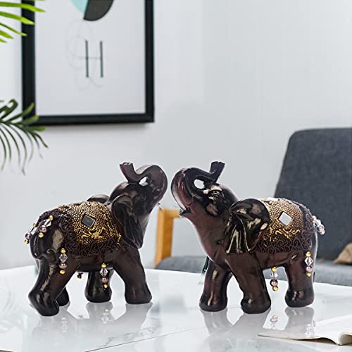 Elephant Figurine Accent Statue Decorations HandMade Sculpture Ornaments Elephants Statues for