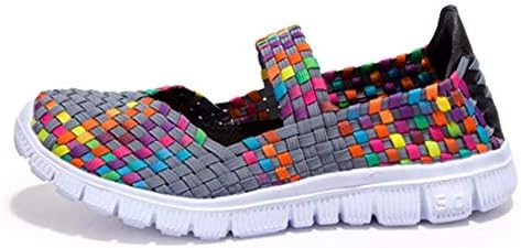 CAMSSOO Women's Woven Stretch Water Shoes Light Weight Flats Round Toe Slip On Walking Shoes