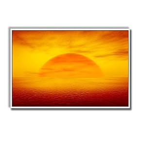 Framed Canvas Home Artwork Decoration Beautiful Sunrise Canvas Wall Art for Living Room, Bedroom - 16x24 inches