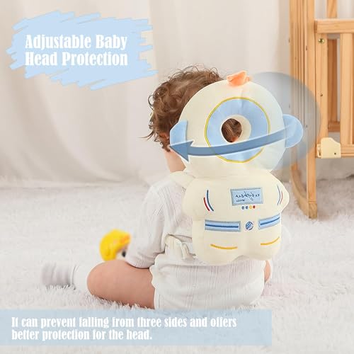 Bambebe Head Protection for Babies Soft Anti-Fall Pillow Child Head Protector Children Adjustable Backpack Head Saver Babies Helmet First Steps Backpack Anti-Fall Children (Astronaut)