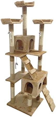 Inlifiny 72" Tall Cat Tree Condo Furniture Play Toy Scratch Post Kitten Pet House