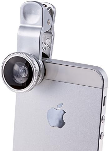 PTDC 3 in 1 Smart Phone Lens Kit for iPhone, Samsung Galaxy, HTC, Motorola, iPad | Includes a Fish Eye Lens, Macro Lens and Wide Angle Lens with Lens Caps. One Microfiber Carrying Bag Included