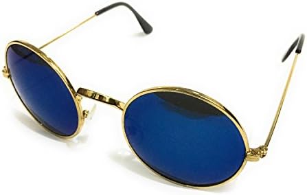Silver Kartz Round Unisex Sunglasses (wy130|30|Blue)