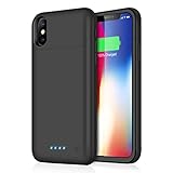 Pxwaxpy iPhone X XS Battery Case, 5200mAh Rechargeable Charging Case for iPhone X XS Extended Power Charger Case for iPhone X iPhone 10 (5.8 inch)- Black