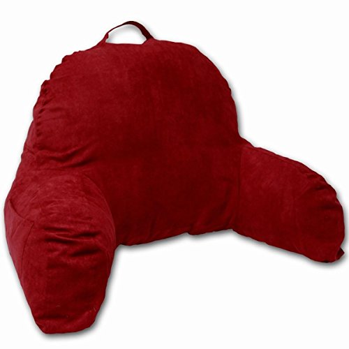 D&M Bedding Microsuede Bedrest Pillow - Red