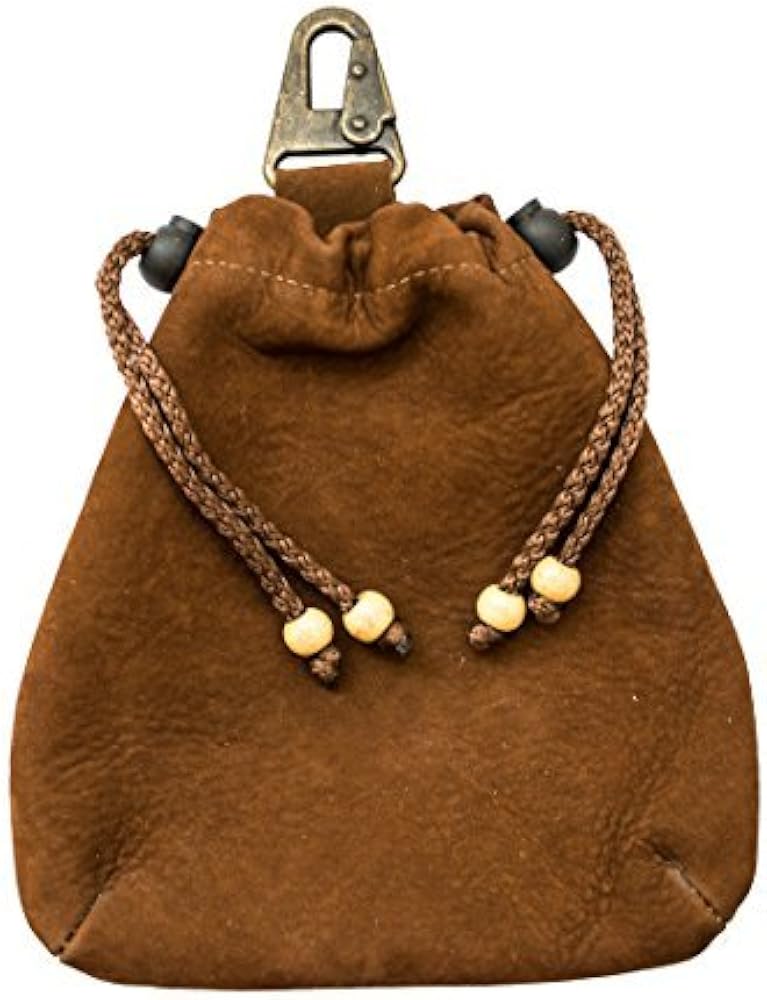 soft leather drawstring pouch