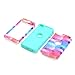 iPod Touch 6 Case, iPod Touch 5 Case, KAMII [Colorful Series] 3in1 Shockproof Full-Body Protective Hard PC+Soft Silicone Hybrid Hard Case Cover for Apple iPod Touch 5 6th Generation (Aqua)