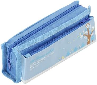 Large Storage Pencil Case Pencil Holder Cosmetic Makeup Pouch Zipper Bag With 6 Pens Blue Tree