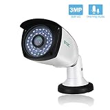 [Upgraded Version] POE Camera, SV3C 3Megapixels IP Camera Outdoor/Indoor One-Way Audio, 65-100FT Night Light Video ONVIF H.265 Surveillance Home IP Security Camera, Waterproof Outdoor Motion Camera