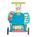 Labebe Wooden Push and Pull Toy, Activity Baby Walker, Toddler Learning Cart - Blue Elephant