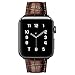 MARGE PLUS Compatible with Apple Watch Band 44mm 42mm 40mm 38mm, Genuine Leather Replacement Band for iWatch Series 6 5 4 3 2 1, SE (Dark Brown/Black, 44mm/42mm)