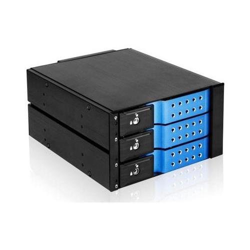iStarUSA BPN-DE230SS-BLUE Blue Color 2x5.25 to 3x3.5 SAS/SATA Trayless Hot-Swap Cage