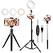 VicTsing LED Ring Light with Tripod Stand, Desk & Floor Standing, 6.3"(16cm) Dimmable 5 Light Modes & 5 Brightness Selfie Ring Light for Phone, iPhone, Tiktok, Selfie, Makeup(Black)