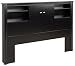 Black Kallisto Bookcase Headboard with Doors