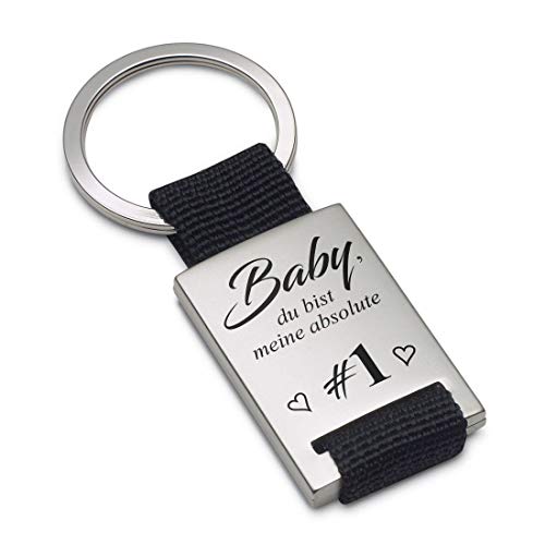 Lieblingsmensch Porte-clés Modèle : Baby, Du bist Meine Absolute #1 - Textile