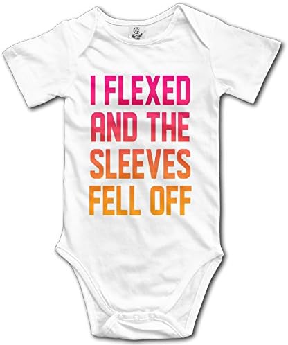 Baby Kids 100% Cotton Short Sleeve Onesies Toddler Bodysuit I Flexed And The Sleeves Fell Off Climbing Clothes White Size 12 Months