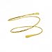 OCTCHOCO Minimalist Gold Metal Coil Upper Arm Cuff Open Arm Bracelet Armlet Armband Bangle for Women Dia 3.7