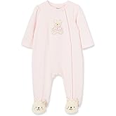 Little Me Clothes for Baby Girls' 100% Cotton Scratch-Free Tag Footie Sleeper, Preemie to 9 Months