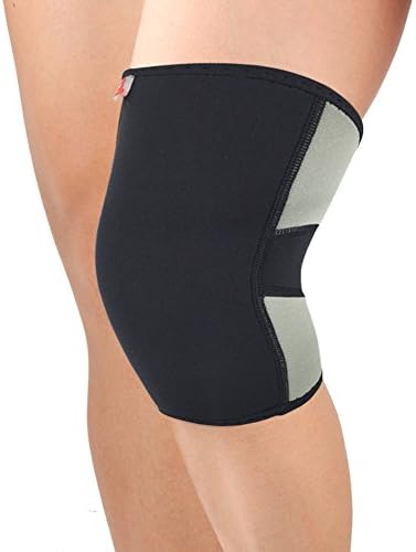 Fit Knee Brace | Comfortable Large Black-Red Knee Sleeve Support with Thermal Compression | Safe Durable Flexible Non-Slip Neoprene for Running Weightlifting Recovery Sport Daily Wear | 11981