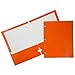 JAM PAPER Laminated Two Pocket Glossy 3 Hole Punch School Folders - Letter Size - High Gloss Assorted Primary Colors - 6/Pack