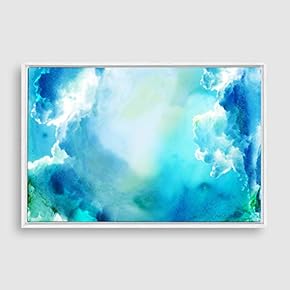 Framed Watercolor Cloud Home Artwork for Living Room Bedroom