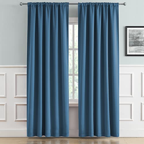 DUALIFE Midnight Blue Curtains 2 Panels 52x45